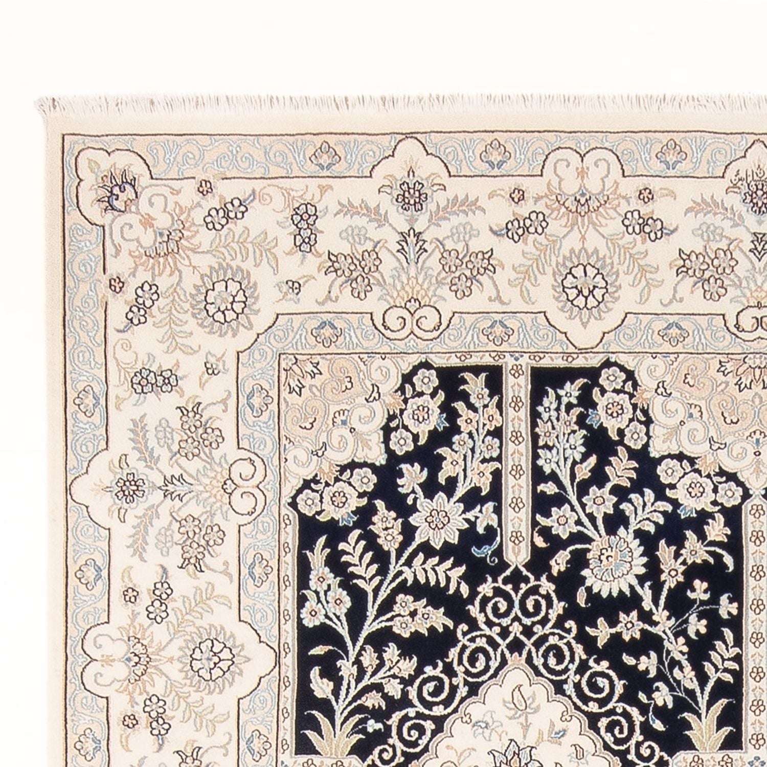 Alfombra Persa - Nain - Prima - 295 x 200 cm - azul oscuro