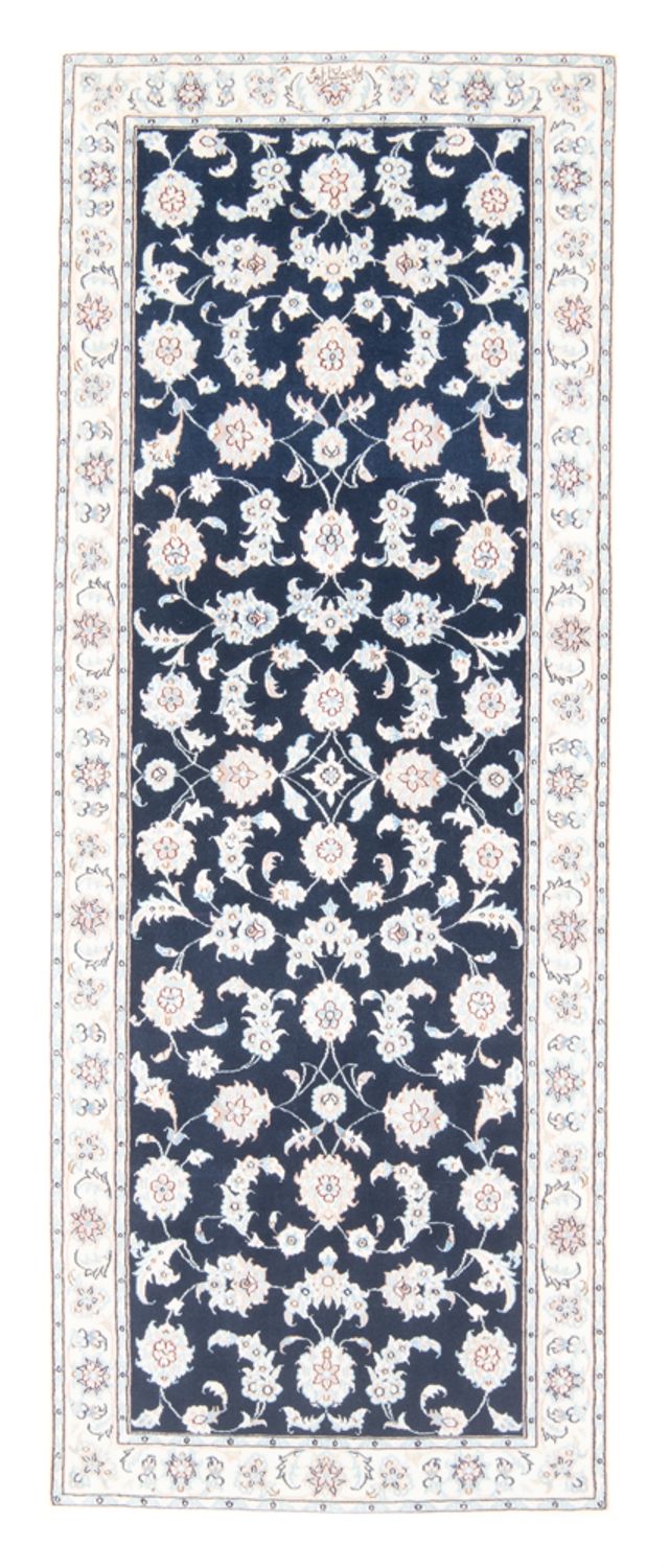 Alfombra de pasillo Alfombra Persa - Nain - Real - 198 x 81 cm - azul oscuro