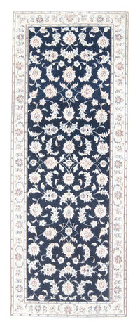 Alfombra de pasillo Alfombra Persa - Nain - Real - 198 x 81 cm - azul oscuro