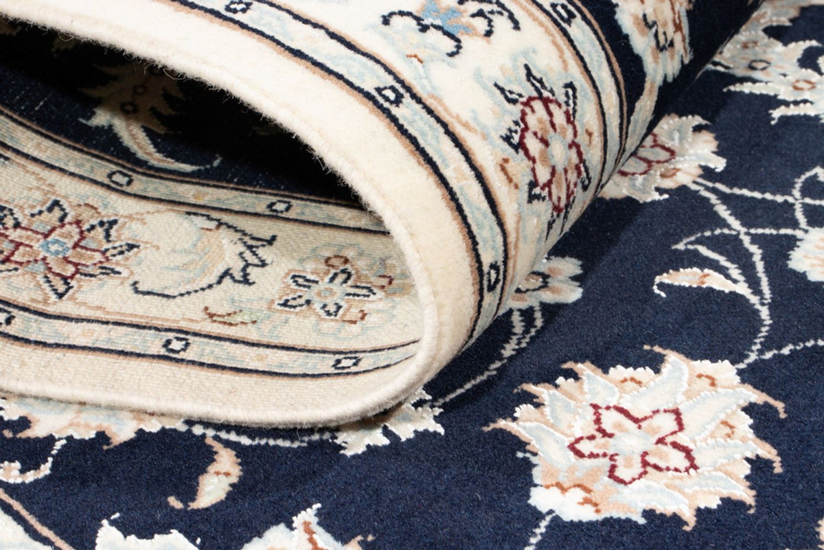 Alfombra de pasillo Alfombra Persa - Nain - Real - 198 x 81 cm - azul oscuro