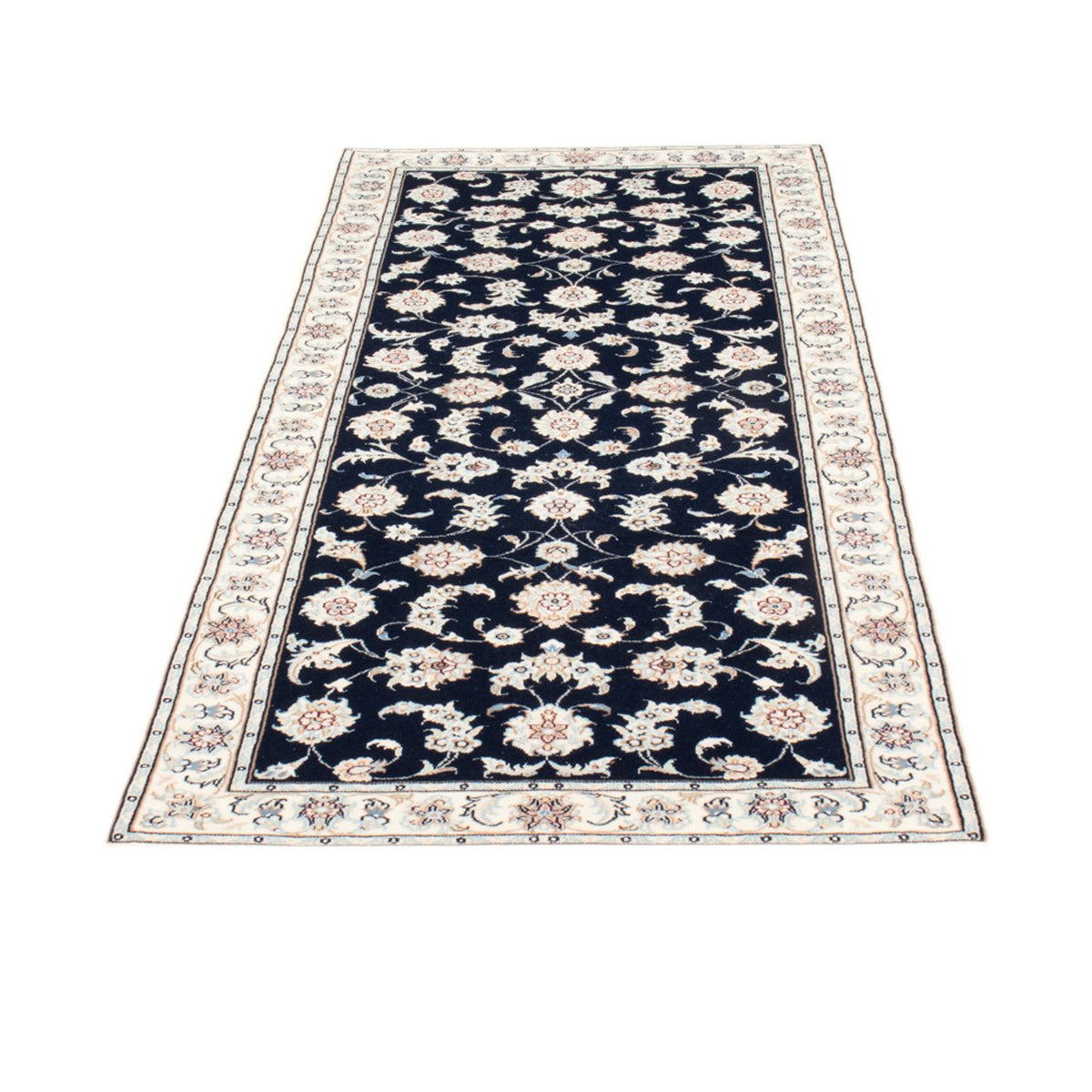 Alfombra de pasillo Alfombra Persa - Nain - Real - 198 x 81 cm - azul oscuro