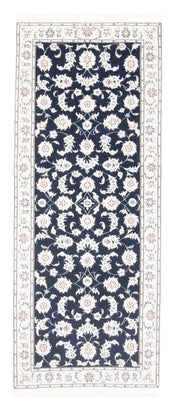 Alfombra de pasillo Alfombra Persa - Nain - Real - 197 x 80 cm - azul oscuro