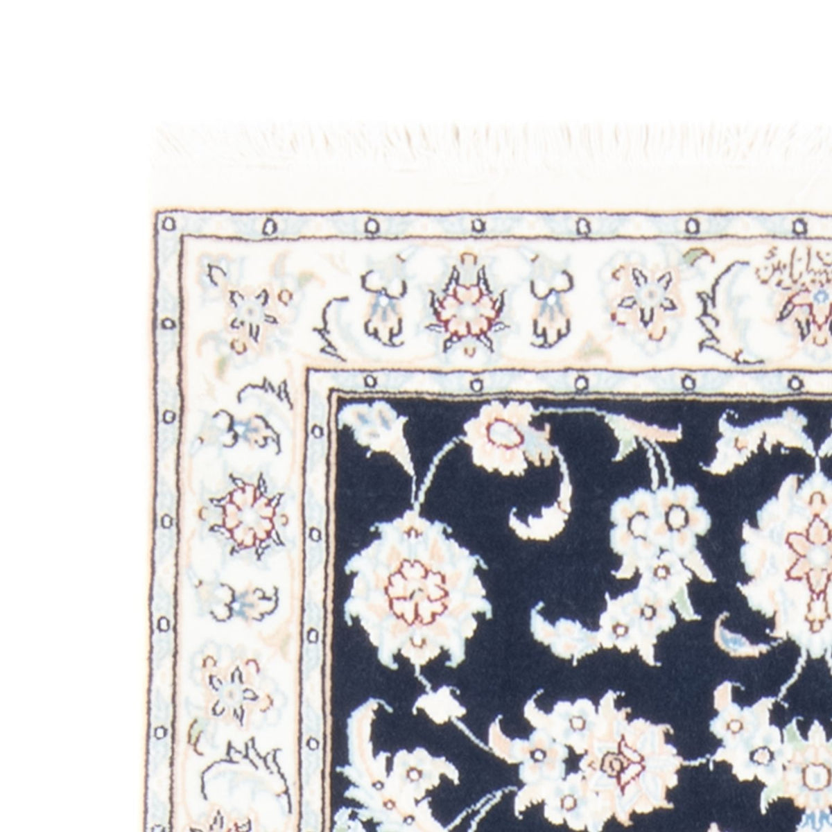 Alfombra de pasillo Alfombra Persa - Nain - Real - 197 x 80 cm - azul oscuro