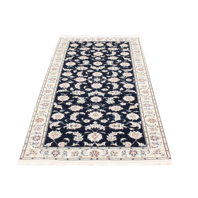 Alfombra de pasillo Alfombra Persa - Nain - Real - 197 x 80 cm - azul oscuro