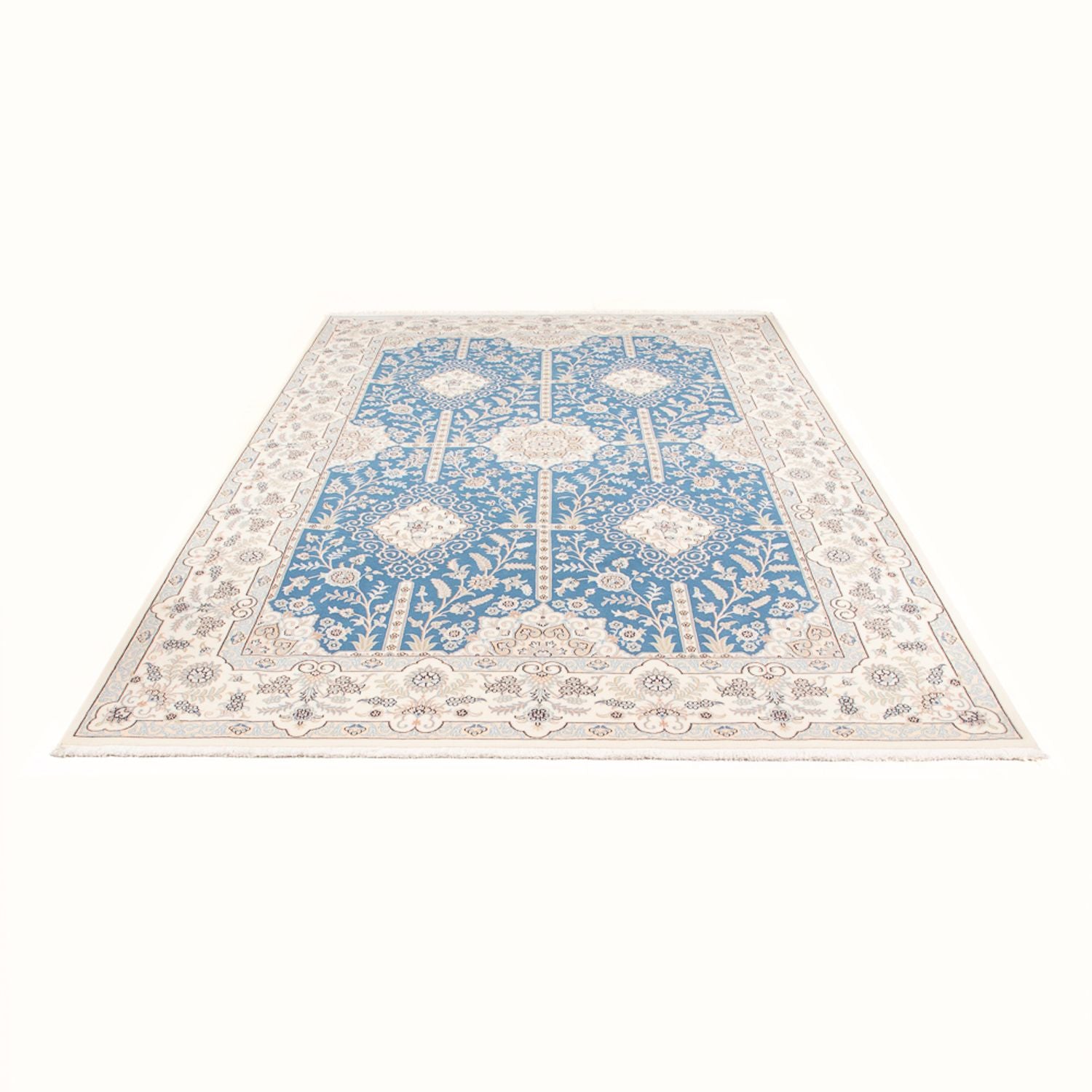 Alfombra Persa - Nain - Prima - 295 x 197 cm - azul claro