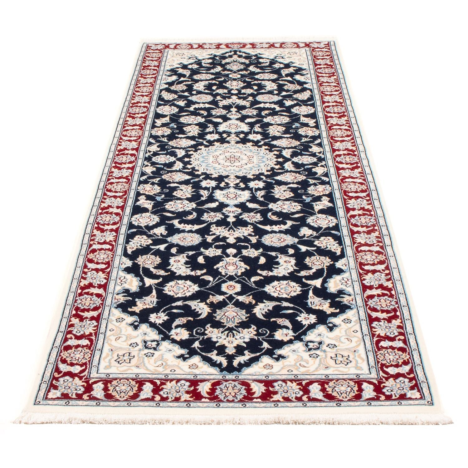 Alfombra de pasillo Alfombra Persa - Nain - Prima - 250 x 78 cm - azul oscuro