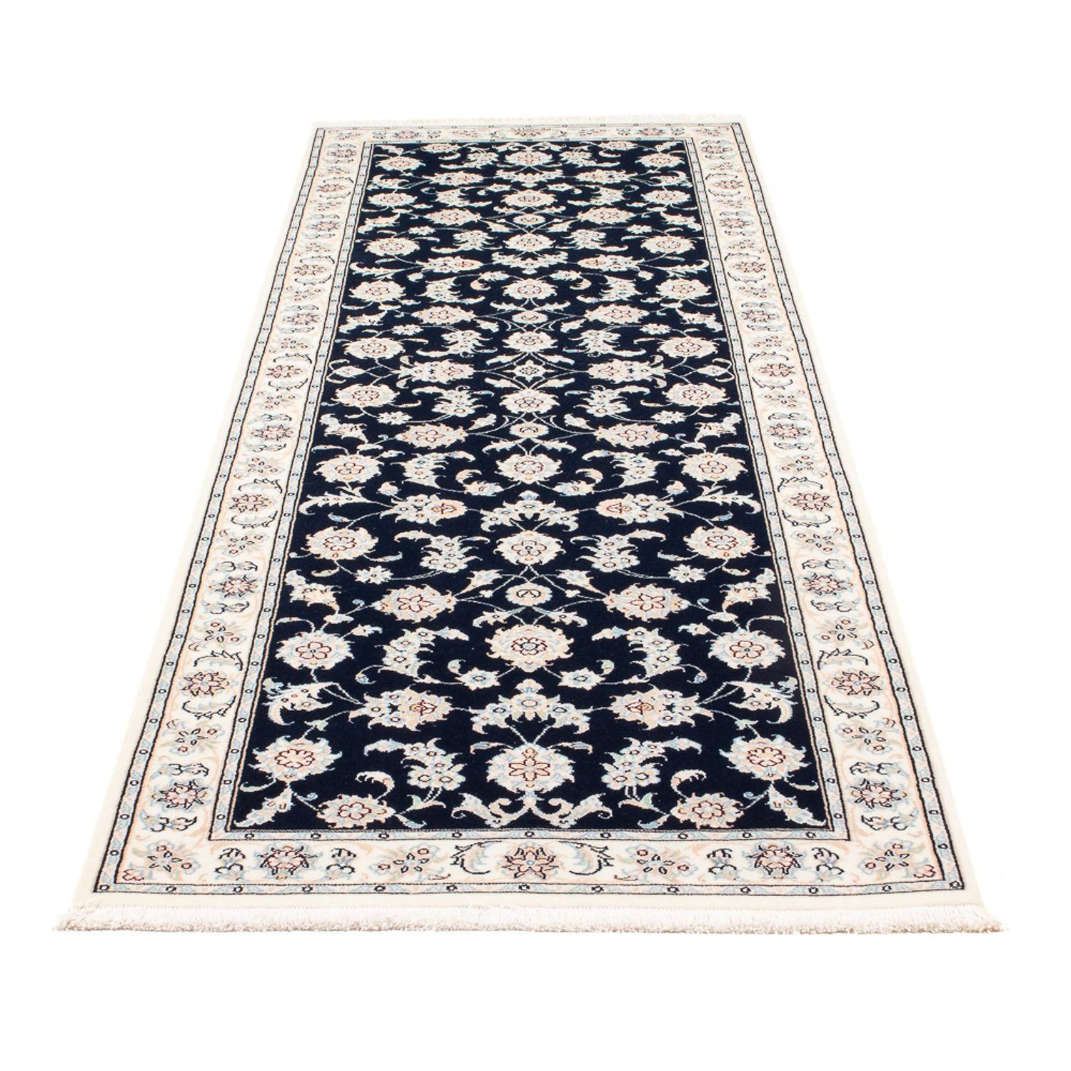 Alfombra de pasillo Alfombra Persa - Nain - Prima - 250 x 81 cm - azul oscuro