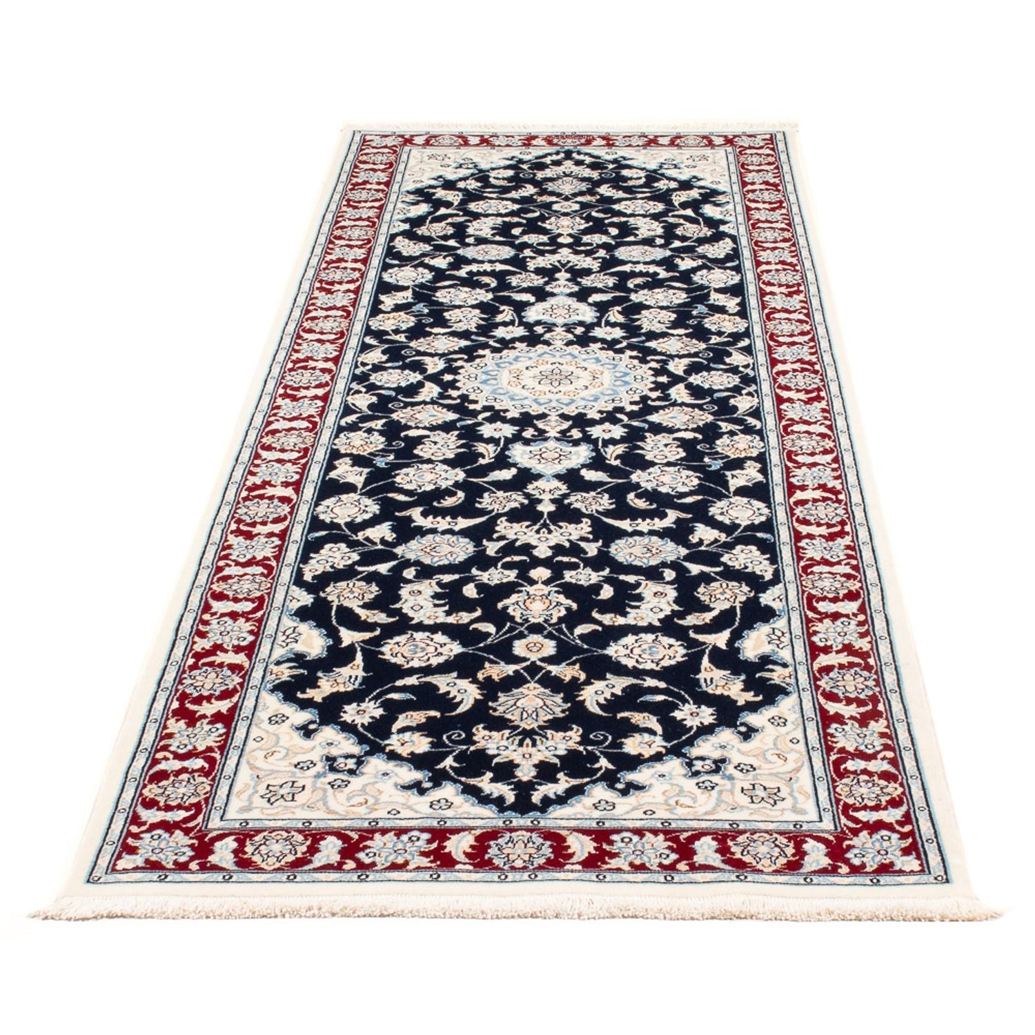 Alfombra de pasillo Alfombra Persa - Nain - Prima - 250 x 80 cm - azul oscuro