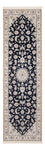 Alfombra de pasillo Alfombra Persa - Nain - Prima - 253 x 81 cm - azul oscuro