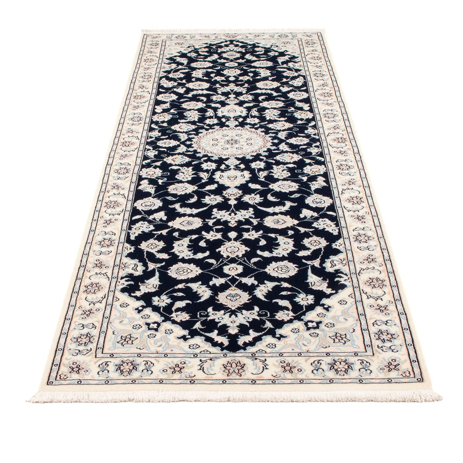 Alfombra de pasillo Alfombra Persa - Nain - Prima - 253 x 81 cm - azul oscuro