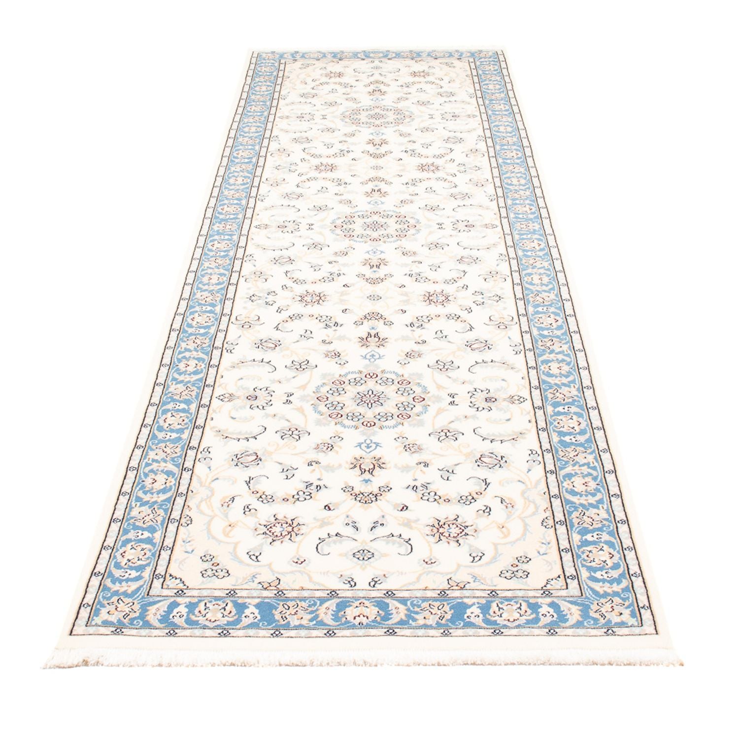 Alfombra de pasillo Alfombra Persa - Nain - Prima - 305 x 82 cm - crema