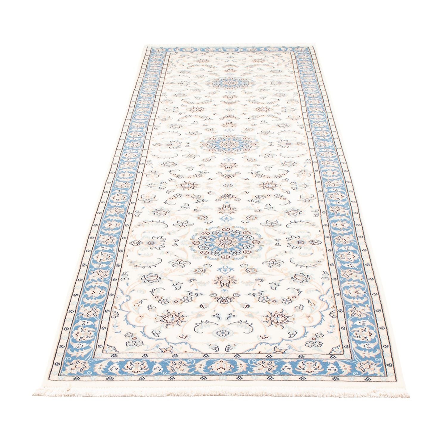 Alfombra de pasillo Alfombra Persa - Nain - Prima - 288 x 80 cm - crema