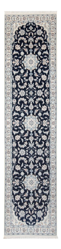 Alfombra de pasillo Alfombra Persa - Nain - Prima - 306 x 81 cm - azul oscuro