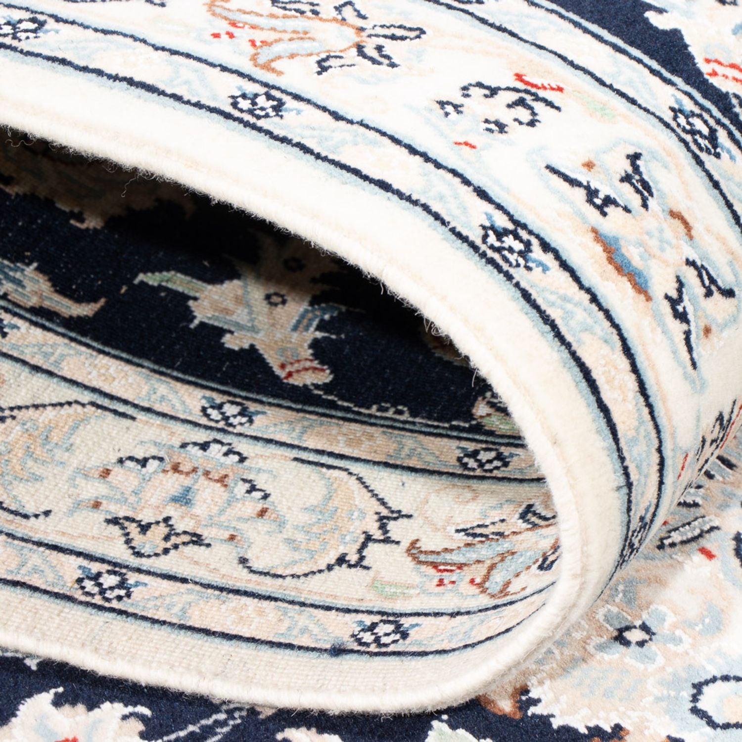 Alfombra de pasillo Alfombra Persa - Nain - Prima - 306 x 81 cm - azul oscuro