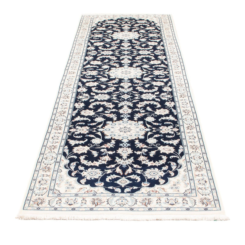 Alfombra de pasillo Alfombra Persa - Nain - Prima - 306 x 81 cm - azul oscuro