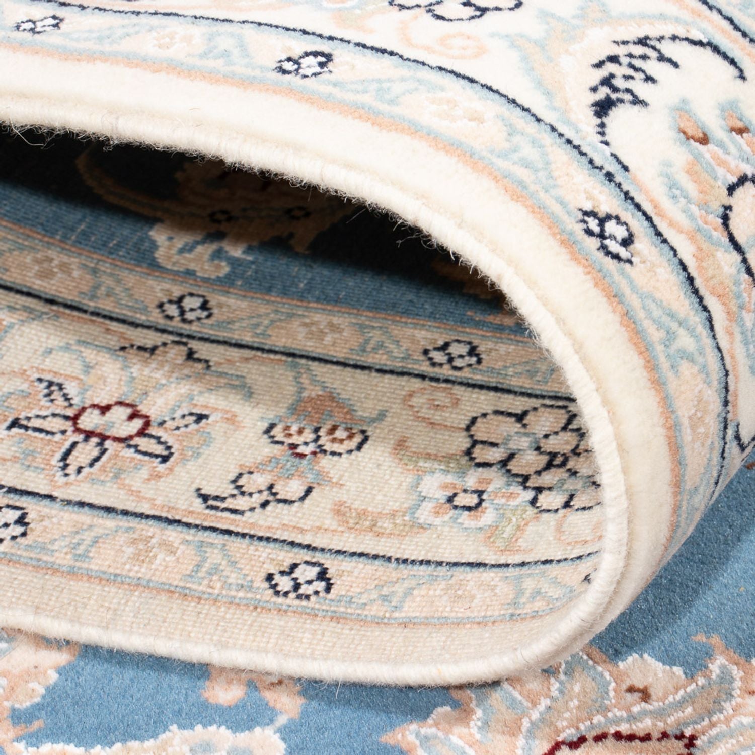 Alfombra de pasillo Alfombra Persa - Nain - Prima - 298 x 80 cm - azul
