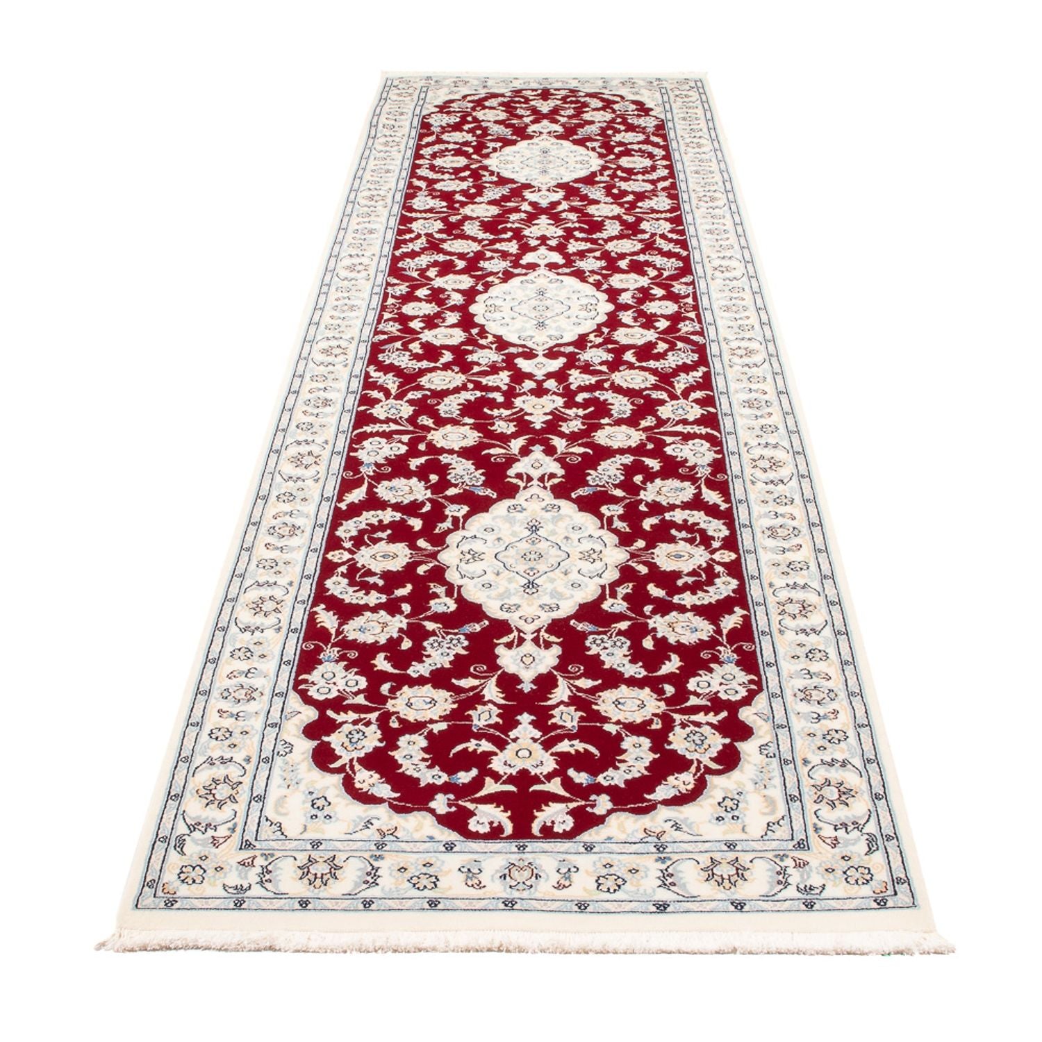 Alfombra de pasillo Alfombra Persa - Nain - Prima - 346 x 84 cm - rojo