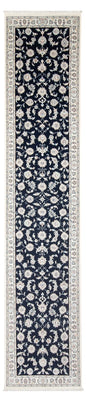 Alfombra de pasillo Alfombra Persa - Nain - Prima - 394 x 92 cm - azul oscuro
