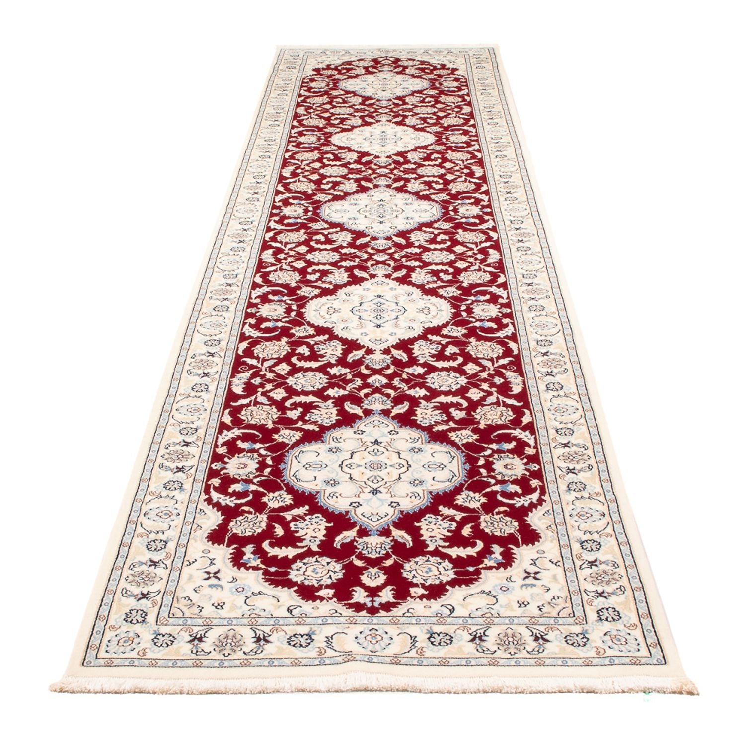 Alfombra de pasillo Alfombra Persa - Nain - Prima - 382 x 89 cm - rojo