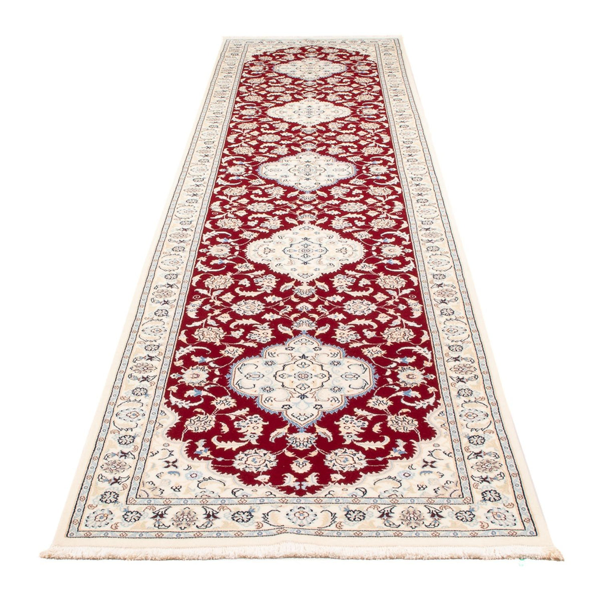Alfombra de pasillo Alfombra Persa - Nain - Prima - 382 x 89 cm - rojo