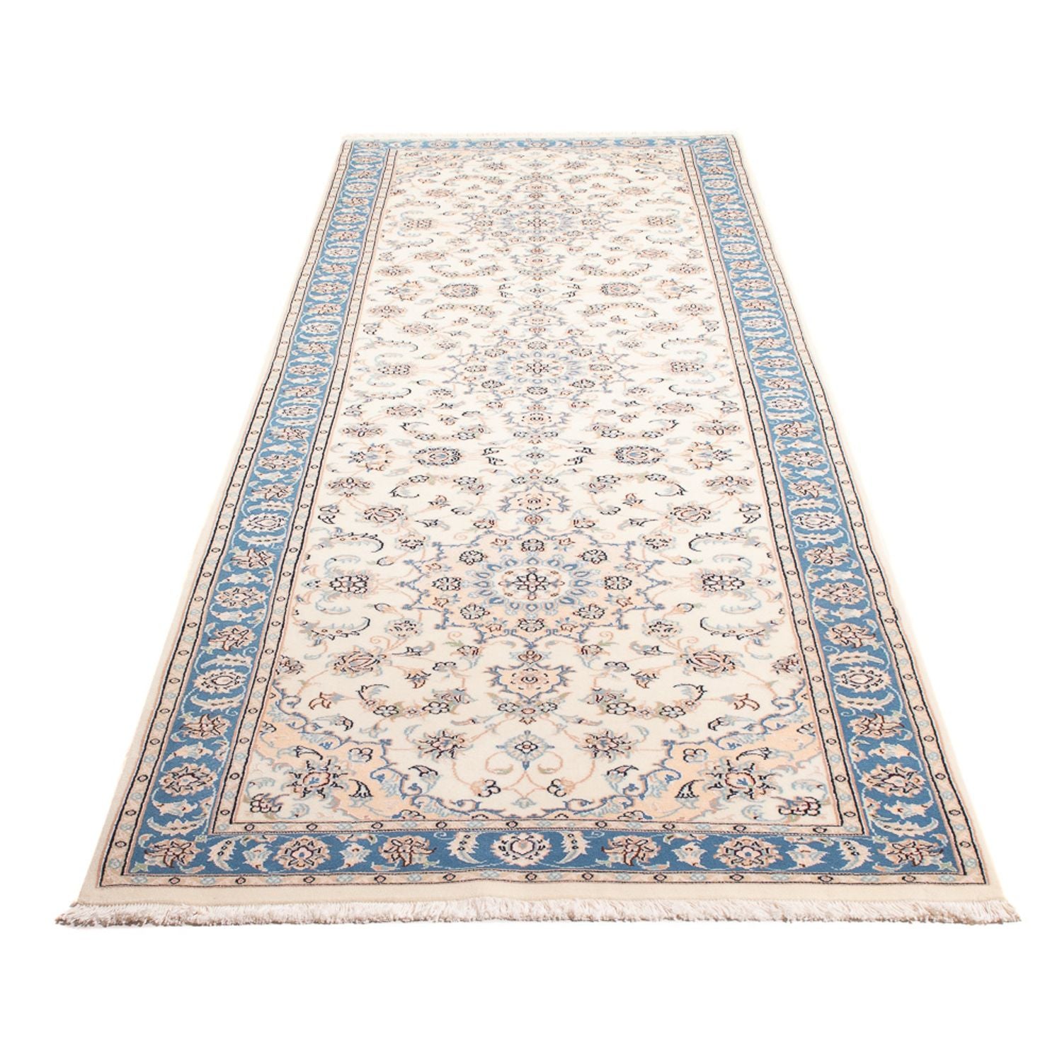 Alfombra de pasillo Alfombra Persa - Nain - Prima - 296 x 90 cm - crema