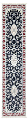Alfombra de pasillo Alfombra Persa - Nain - Prima - 347 x 87 cm - azul oscuro