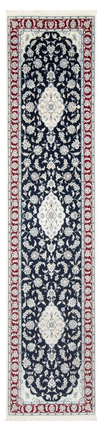 Alfombra de pasillo Alfombra Persa - Nain - Prima - 347 x 87 cm - azul oscuro