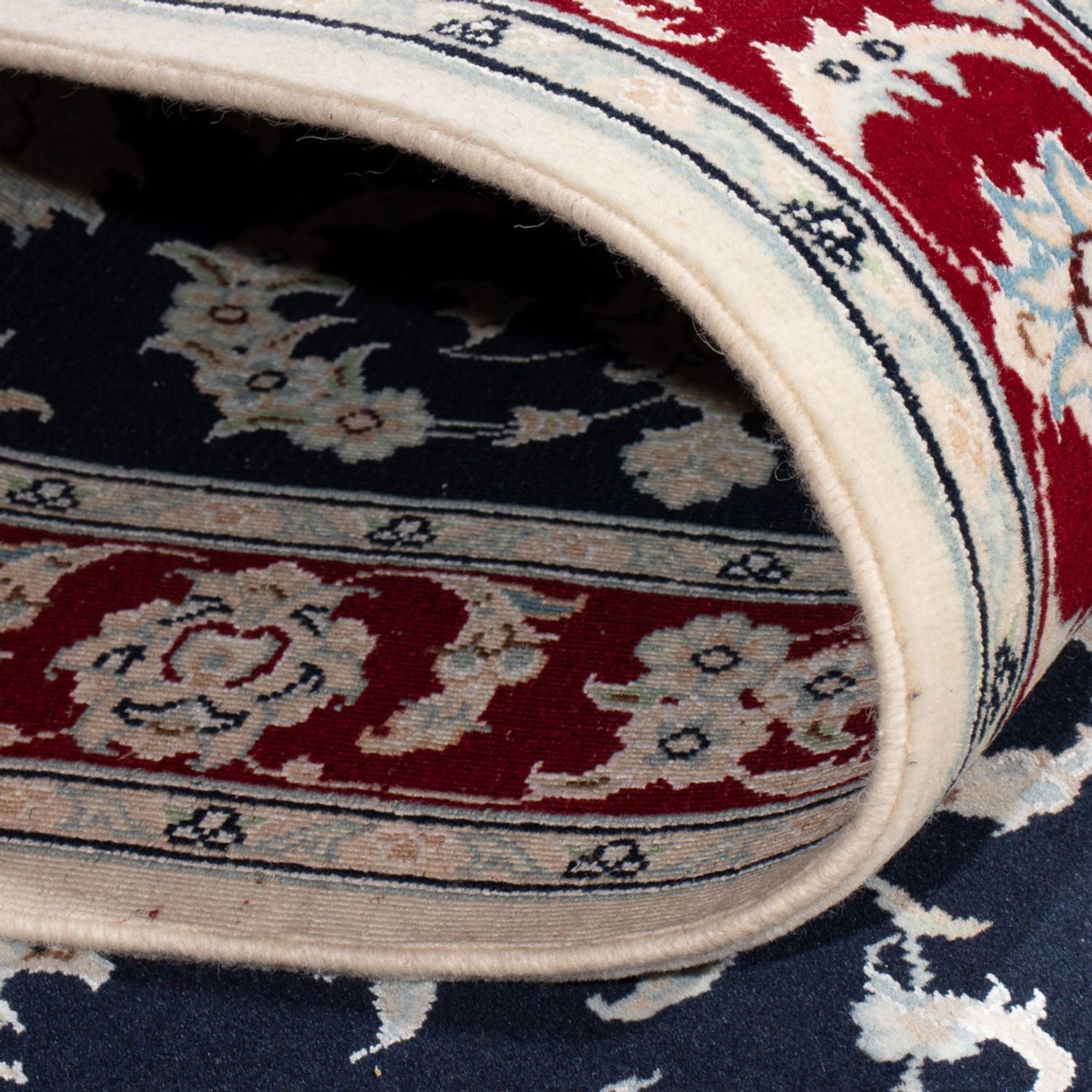 Alfombra de pasillo Alfombra Persa - Nain - Prima - 347 x 87 cm - azul oscuro