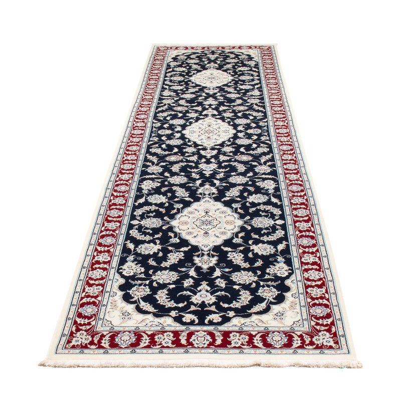 Alfombra de pasillo Alfombra Persa - Nain - Prima - 353 x 85 cm - azul oscuro