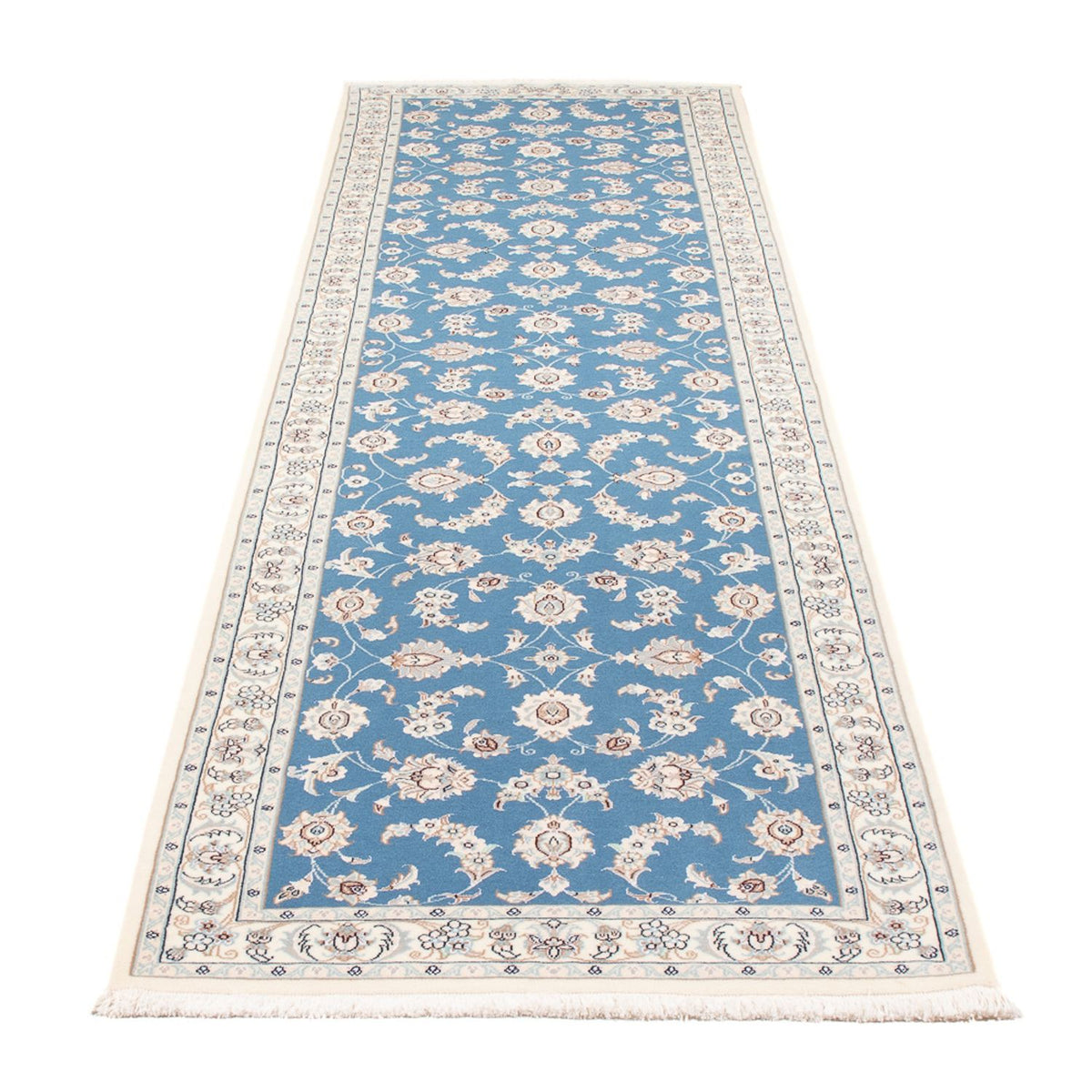 Alfombra de pasillo Alfombra Persa - Nain - Prima - 307 x 80 cm - azul