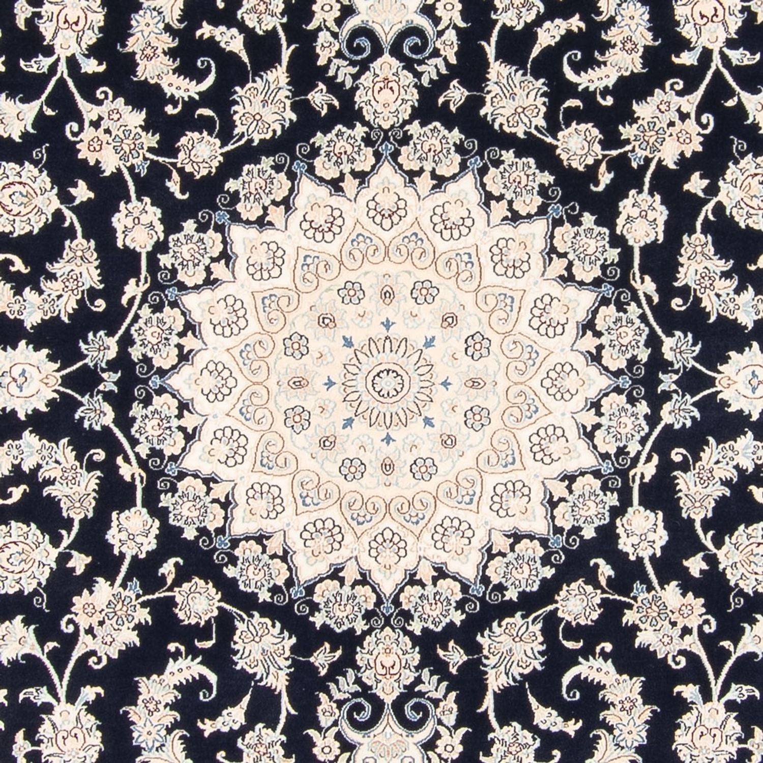 Alfombra persa - Nain - 263 x 225 cm - azul oscuro