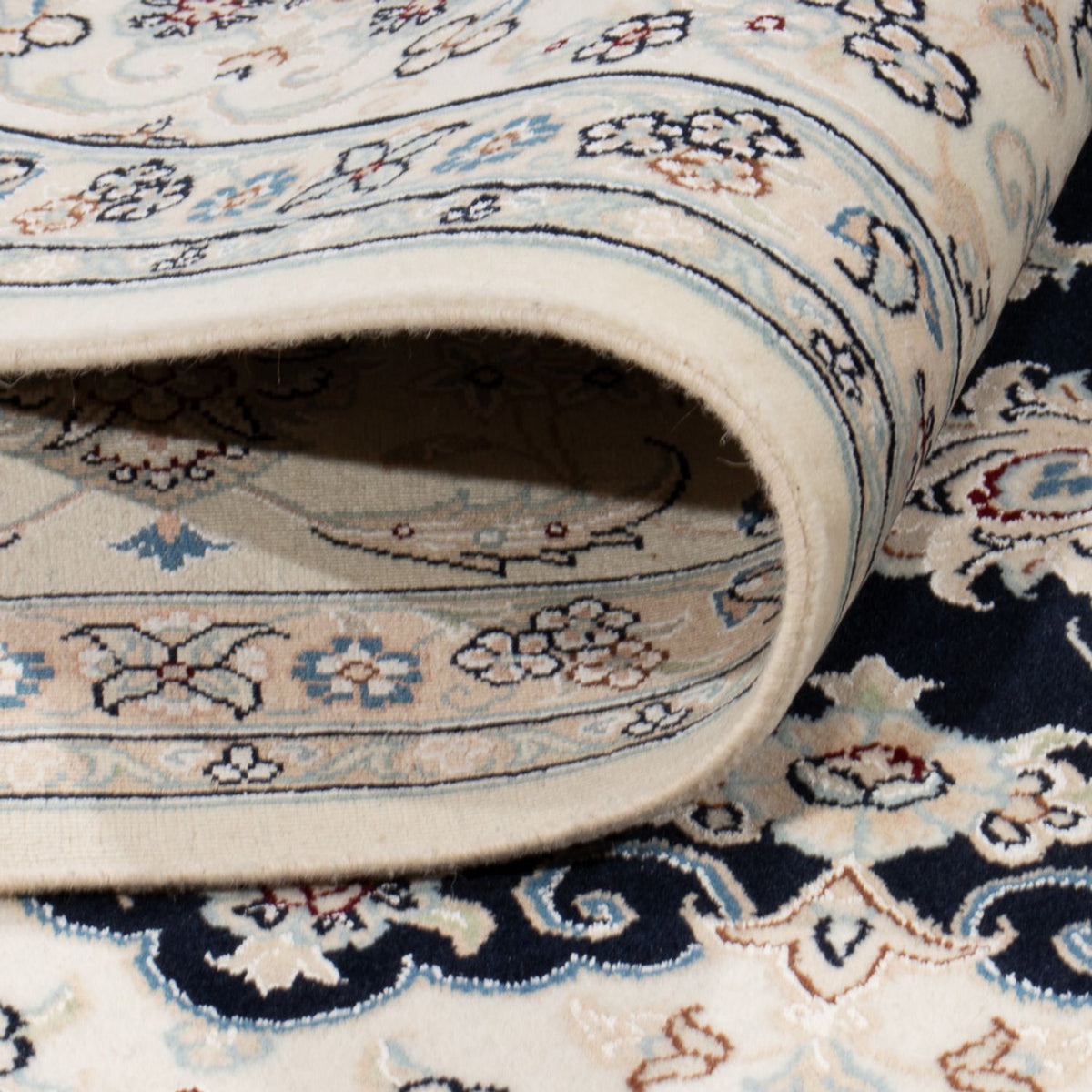 Alfombra persa - Nain - 263 x 225 cm - azul oscuro