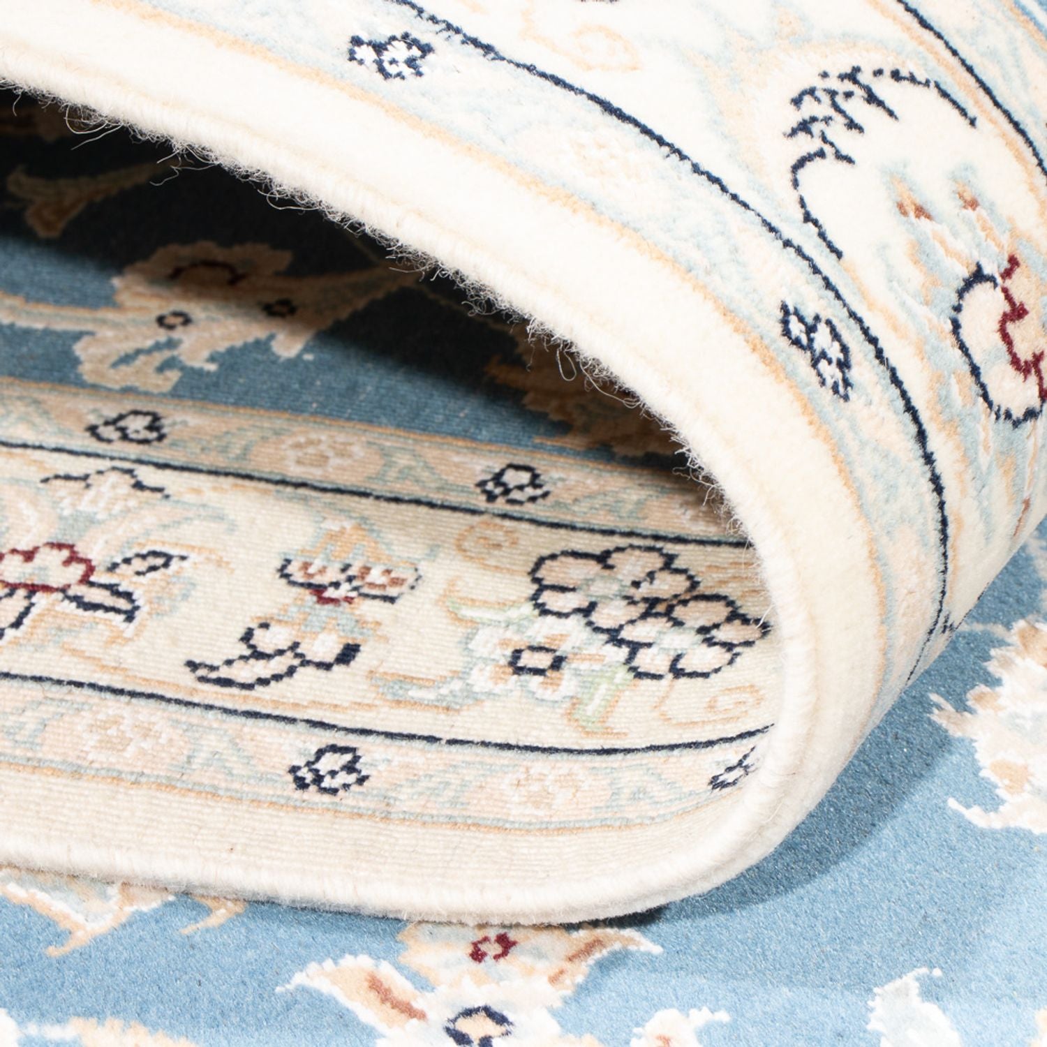 Alfombra de pasillo Alfombra Persa - Nain - Prima - 308 x 81 cm - azul