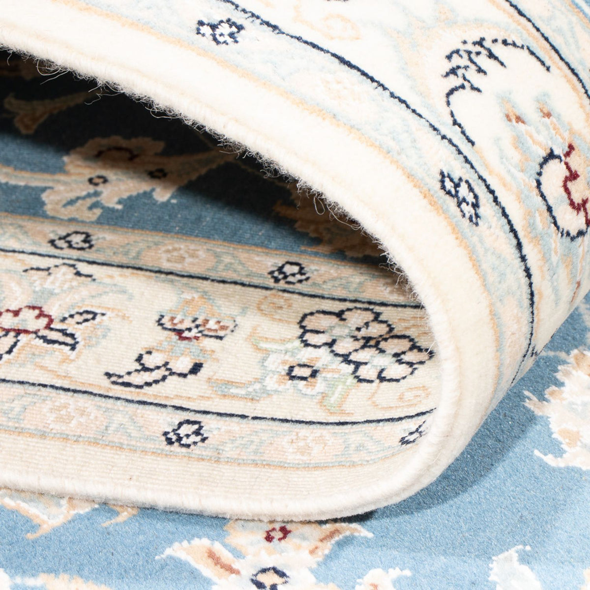 Alfombra de pasillo Alfombra Persa - Nain - Prima - 308 x 81 cm - azul