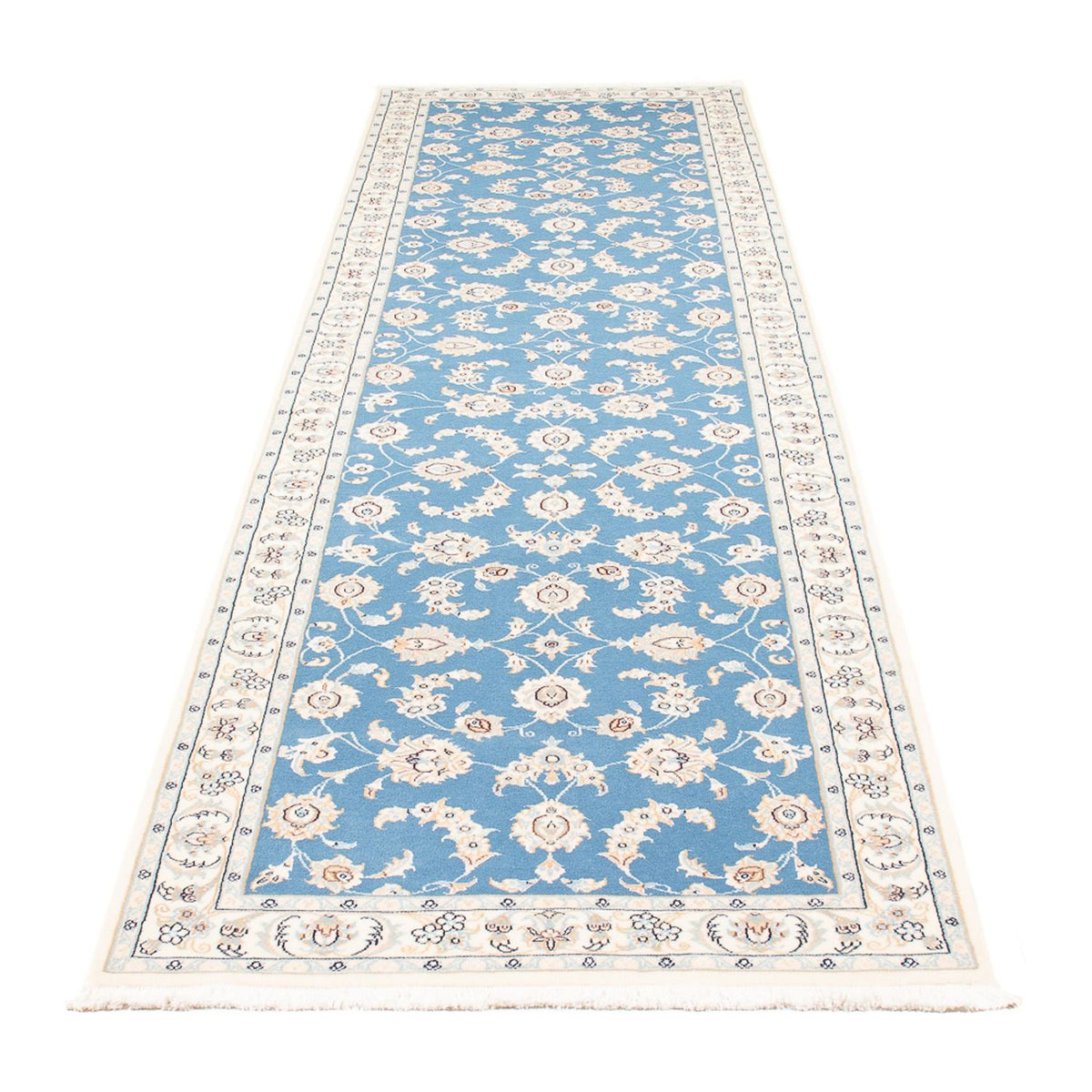 Alfombra de pasillo Alfombra Persa - Nain - Prima - 308 x 81 cm - azul
