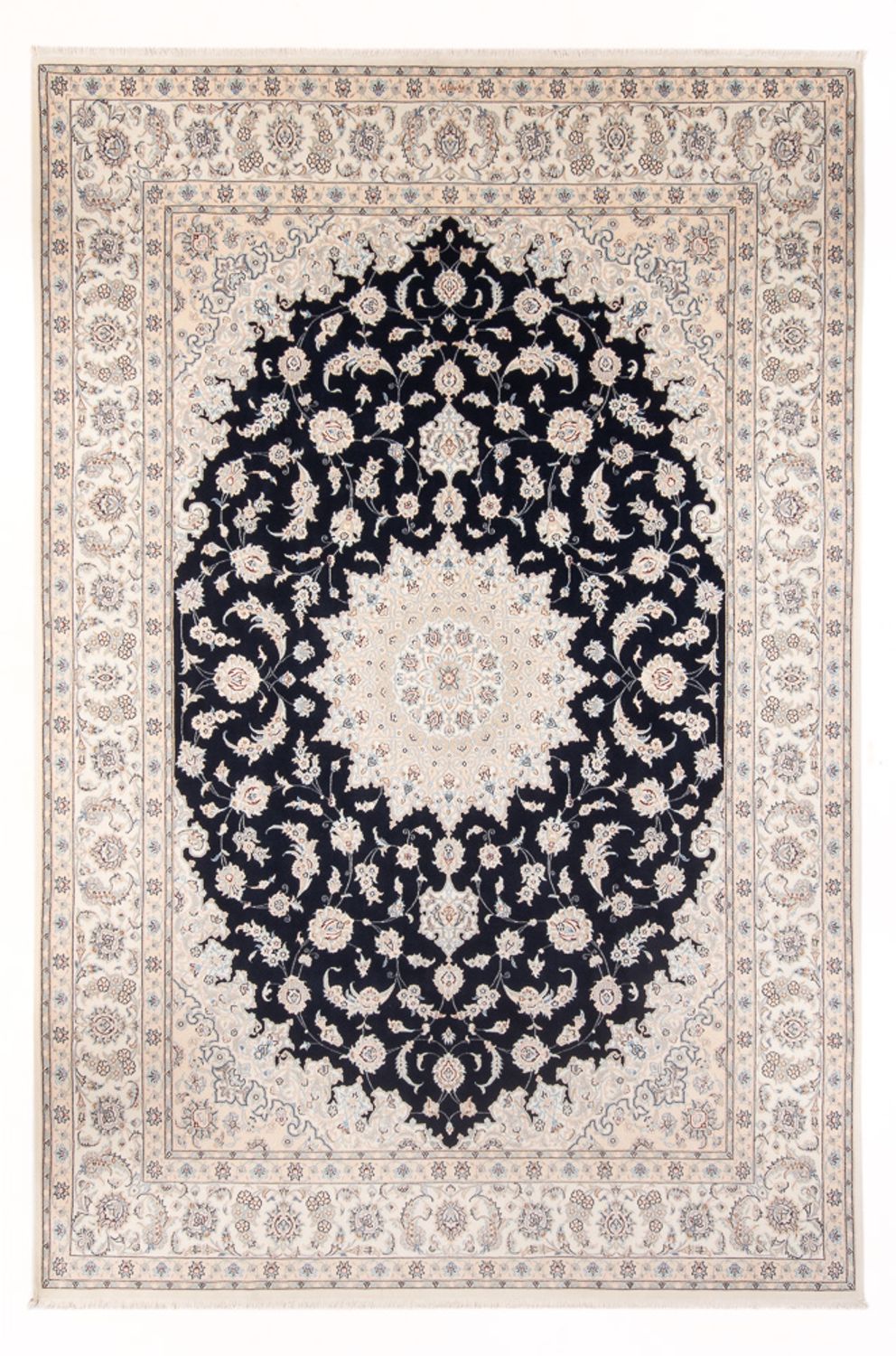 Alfombra Persa - Nain - Prima - 356 x 250 cm - azul oscuro