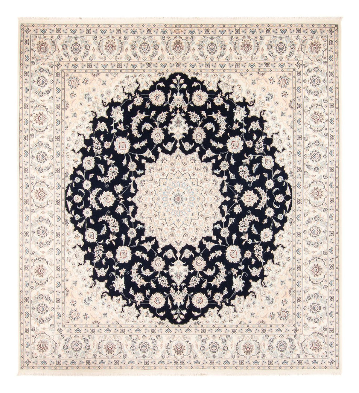 Alfombra persa - Nain - 266 x 248 cm - azul oscuro