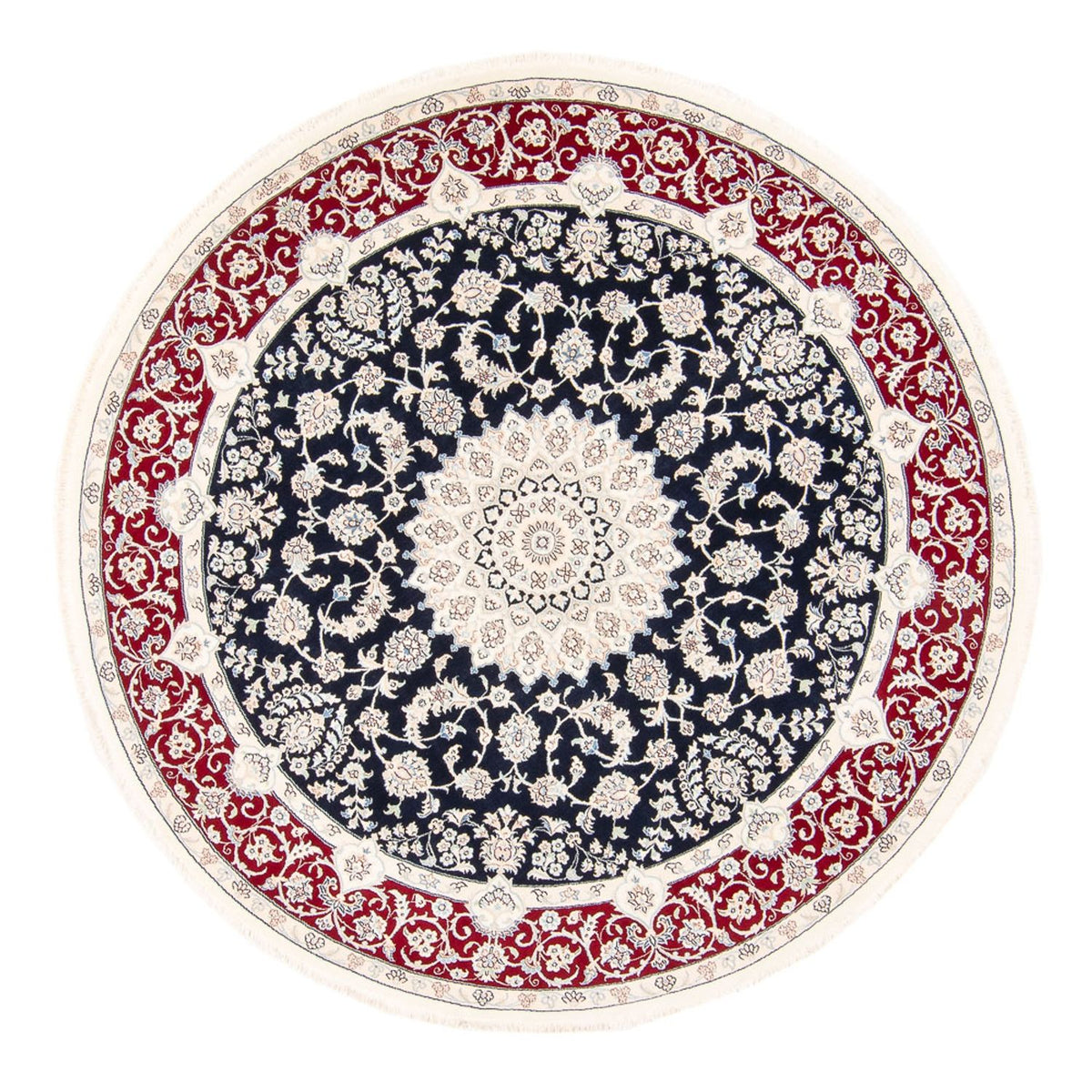 Alfombra persa - Nain redondo  - 204 x 195 cm - azul oscuro