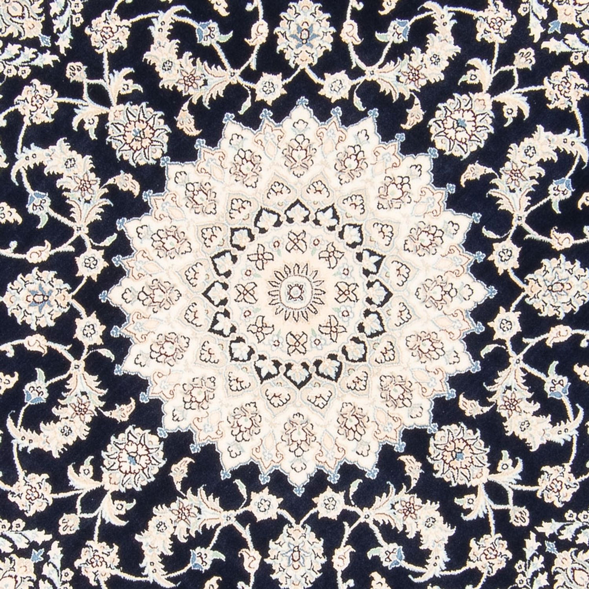 Alfombra persa - Nain redondo  - 204 x 195 cm - azul oscuro