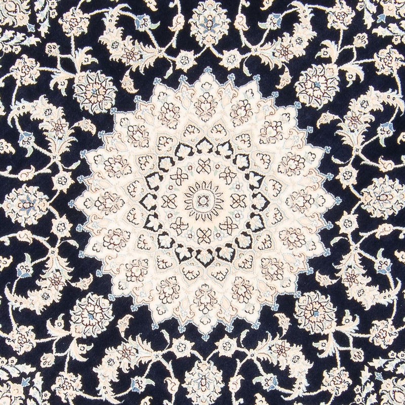 Alfombra persa - Nain redondo  - 204 x 195 cm - azul oscuro