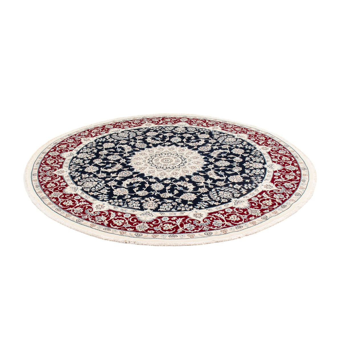 Alfombra persa - Nain redondo  - 204 x 195 cm - azul oscuro