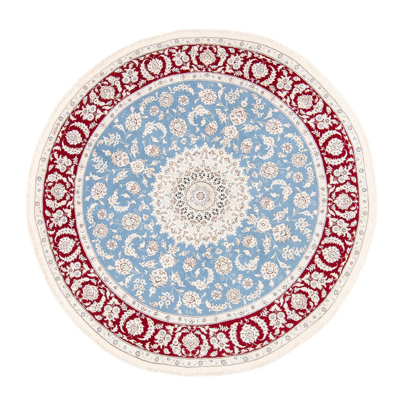 Alfombra persa - Nain redondo  - 200 x 200 cm - azul claro