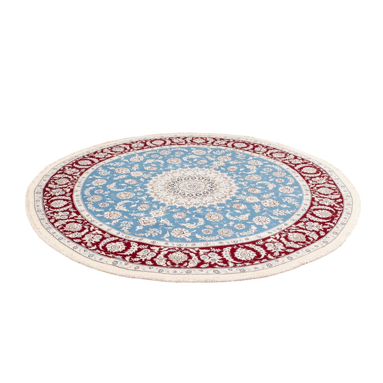 Alfombra persa - Nain redondo  - 200 x 200 cm - azul claro