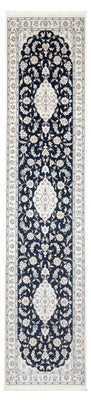 Alfombra de pasillo Alfombra Persa - Nain - Prima - 346 x 88 cm - azul oscuro