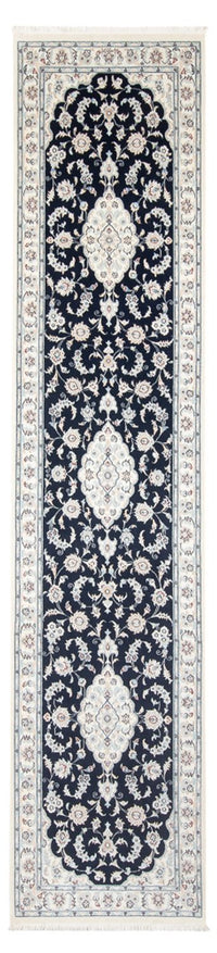 Alfombra de pasillo Alfombra Persa - Nain - Prima - 346 x 88 cm - azul oscuro