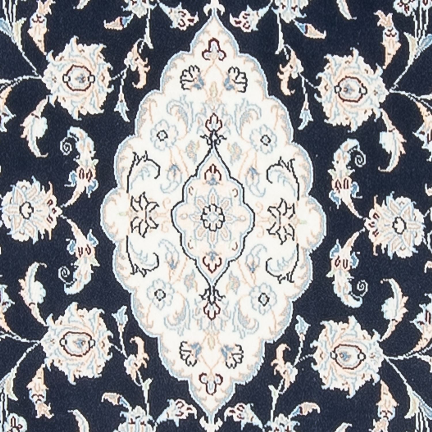 Alfombra de pasillo Alfombra Persa - Nain - Prima - 346 x 88 cm - azul oscuro