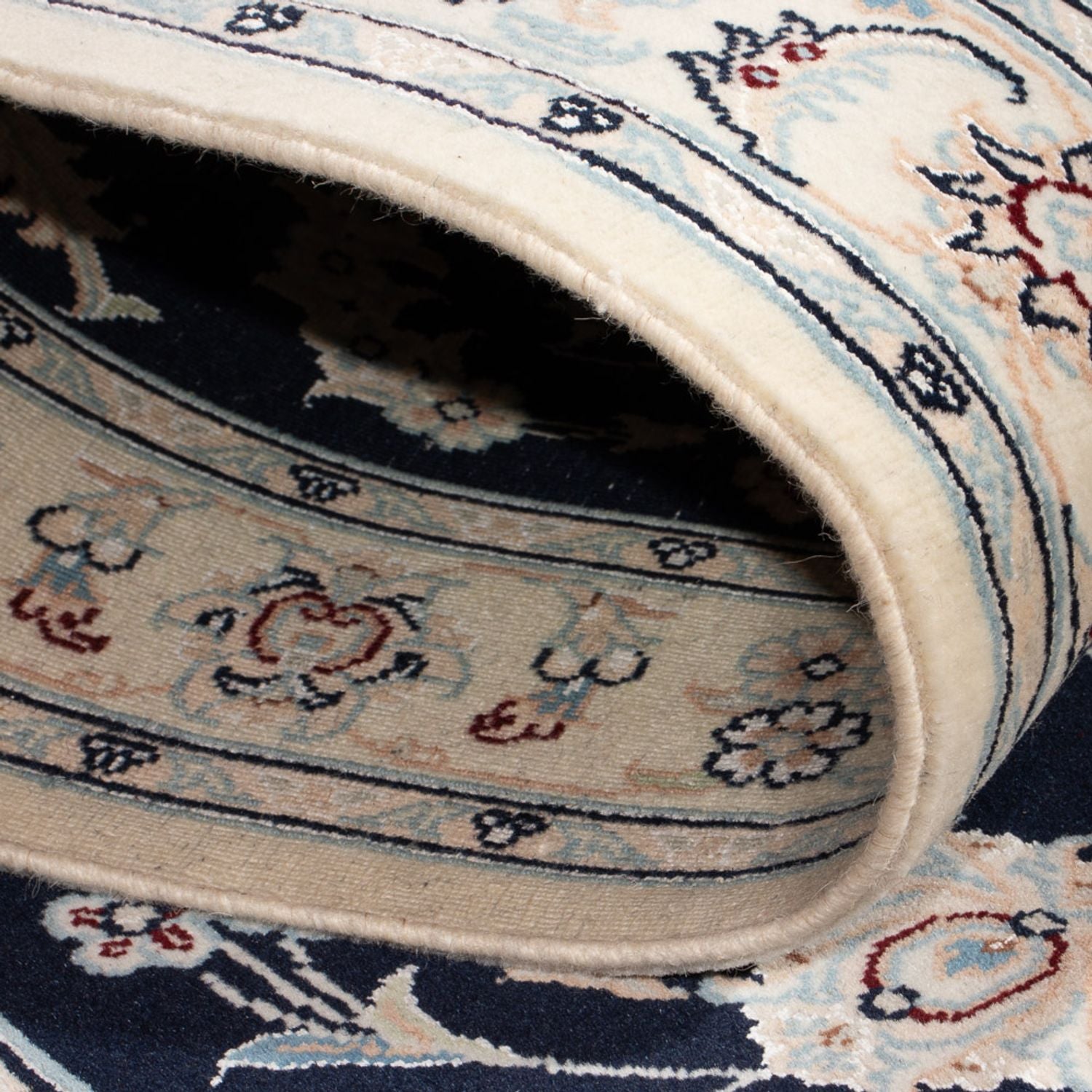 Alfombra de pasillo Alfombra Persa - Nain - Prima - 346 x 88 cm - azul oscuro
