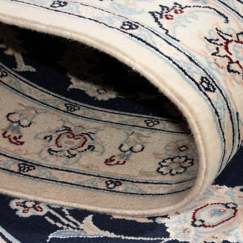Alfombra de pasillo Alfombra Persa - Nain - Prima - 346 x 88 cm - azul oscuro