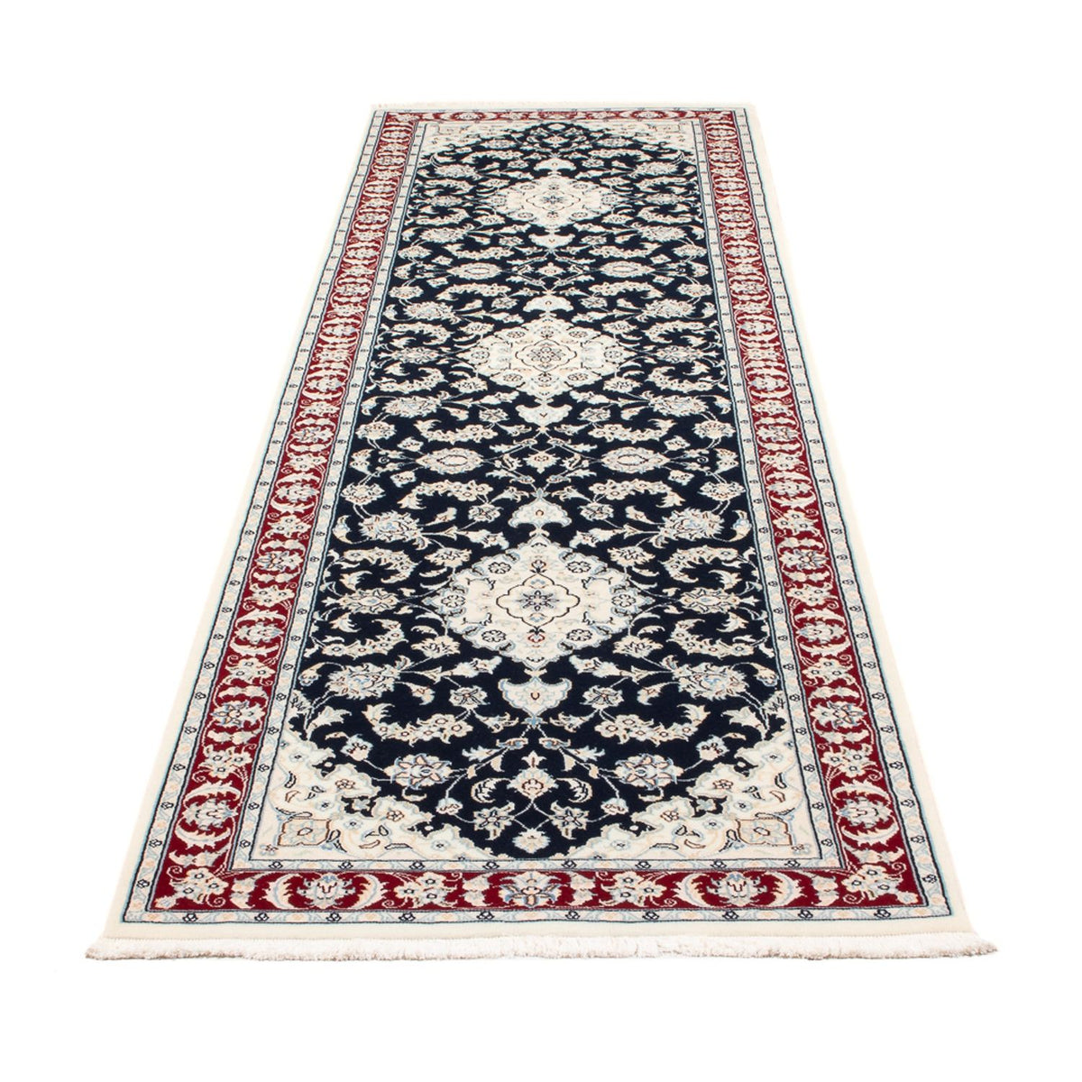 Alfombra de pasillo Alfombra Persa - Nain - Prima - 292 x 80 cm - azul oscuro