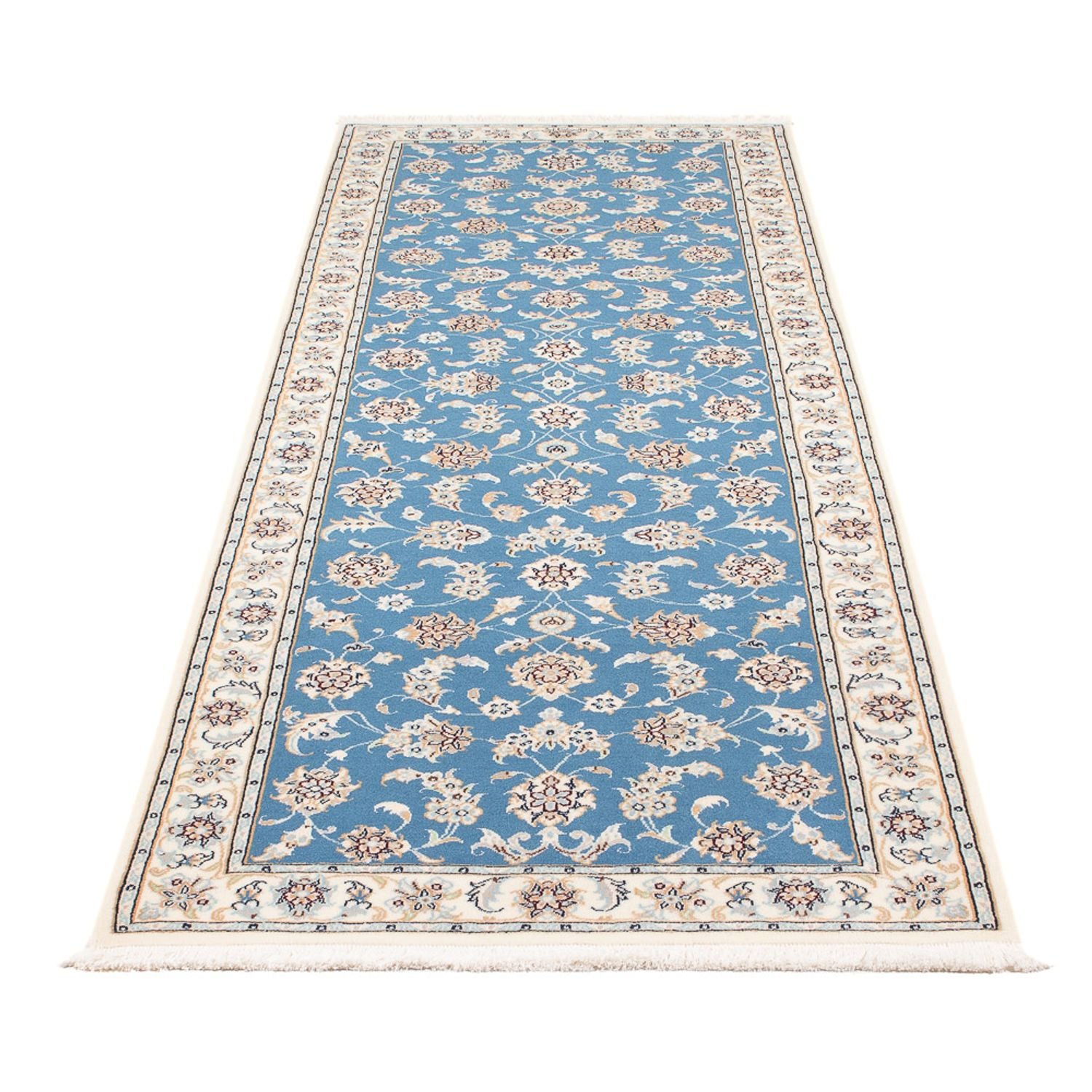 Alfombra de pasillo Alfombra Persa - Nain - Prima - 248 x 81 cm - azul